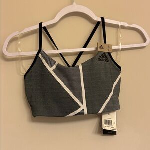 Adidas Black & White Patterned Sports Bra